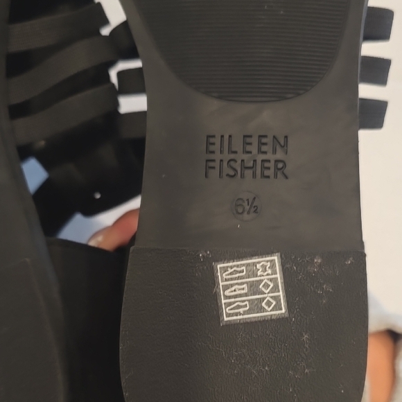Eileen Fisher Stylish Black Gladiator Sandals 6.5 Black - Picture 6 of 10